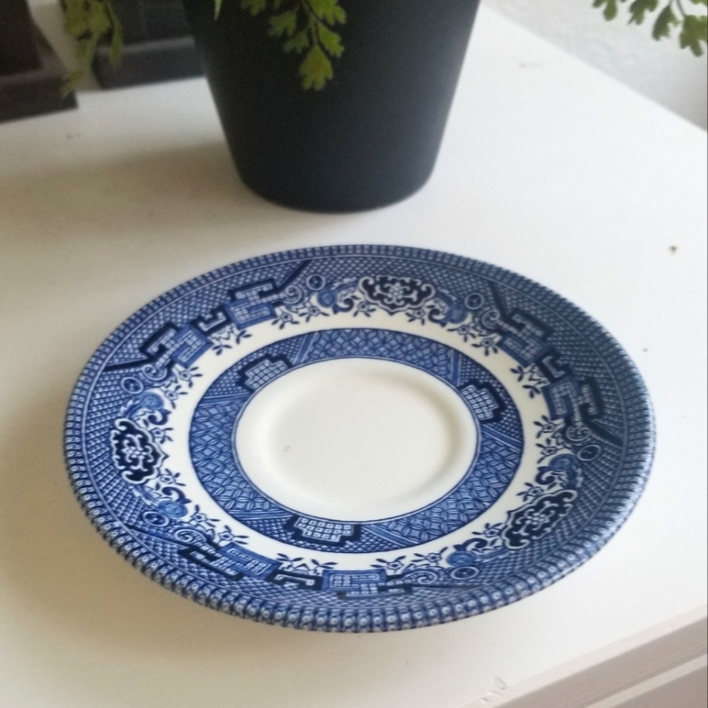 Vintage Small Blue China Plate